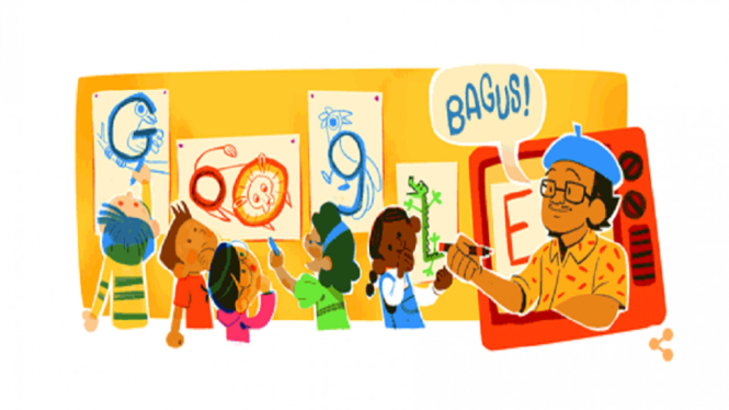 Tino Sidin, Guru Lukis yang Jadi Doodle Google di Hari Guru Nasional 2020