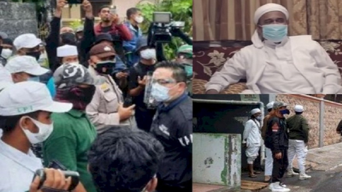 Menyampaikan Surat Panggilan, Polisi Datangi Rumah Habib Rizieq Shihab (Foto Dok. Kolase)