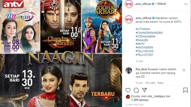 Maraton Serial India Keren ANTV. (Foto Instagram @antv_official)