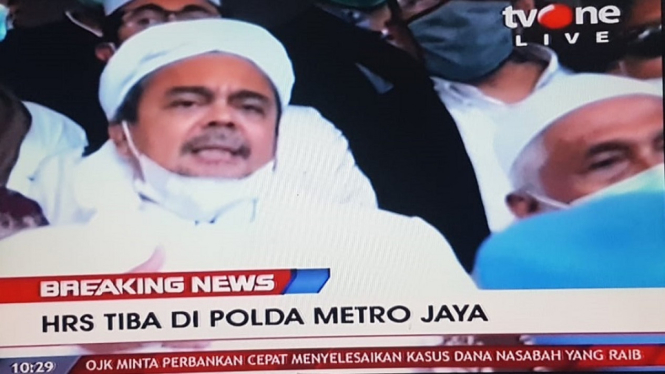 Habib Rizieq Shihab Tiba di Polda Metro Jaya untuk Jalani Pemeriksaan
