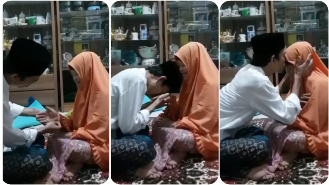 Momen Haru Ustadz Abdul Somad Memberikan Gelang Emas untuk sang Ibu (Foto Kolase Video Instagram)