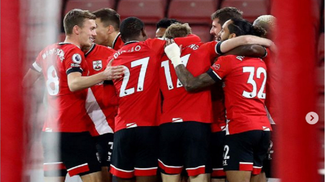 Southampton vs Liverpool 1-0 celebrasi gol tunggal Danny Ings