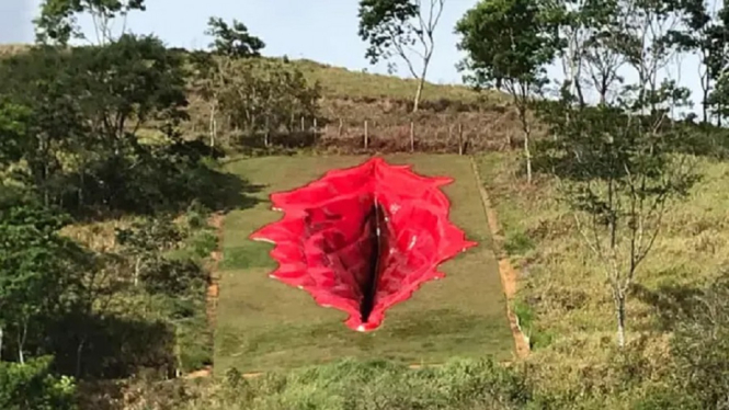 Geger Karya Seni Patung Mirip Vagina di Brasil yang Menuai Kontroversi (Foto The Guardian)