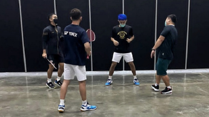 Pebulutangkis Pelatnas latihan perdana di Thailand Open