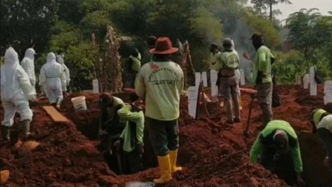 Ilustrasi Lahan pemakaman pasien Covid-19. (Foto Viva).