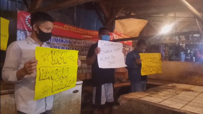 demo pedagang daging-Bekasi