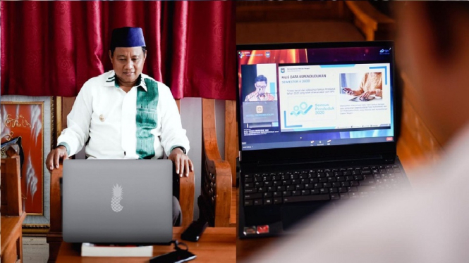 Wagub Jabur Uu Ruzhanul Bicara Soal Generasi Milenial, Netizen Salfok Laptopnya (Foto Kolase)