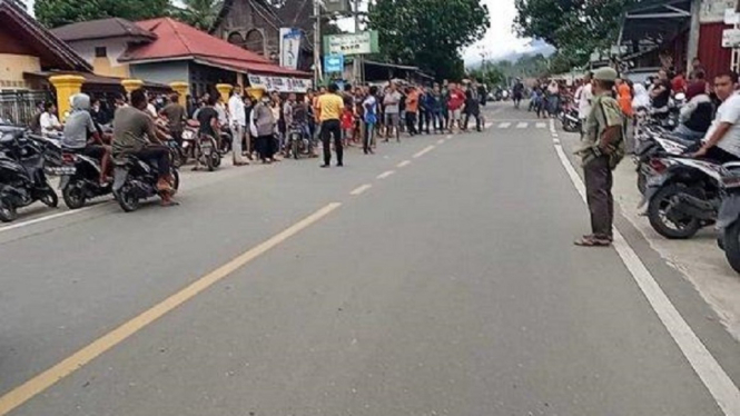 Buntut Penangkapan DPO, Kantor Polsek Sungai Pagu Solok Selatan Dihujani Batu (Foto Istimewa)