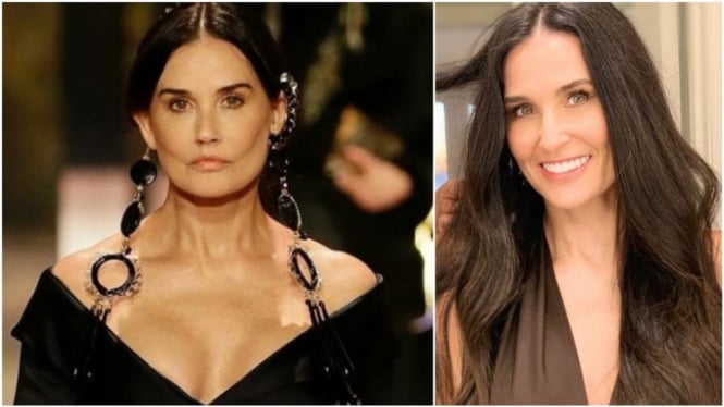 Wajah Demi Moore Bikin Salfok saat Tampil di Catwalk, Hasil Oplas? (foto: Instagram)