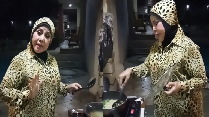 Malam-malam Kedinginan Ratu Dangdut Elvy Sukaesih Masak Mie Rebus (Foto Kolase Tangkap Layar Video Instagram)
