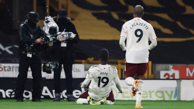 Wolverhampton vs Arsenal 1-2 gol Nicolas Pepe