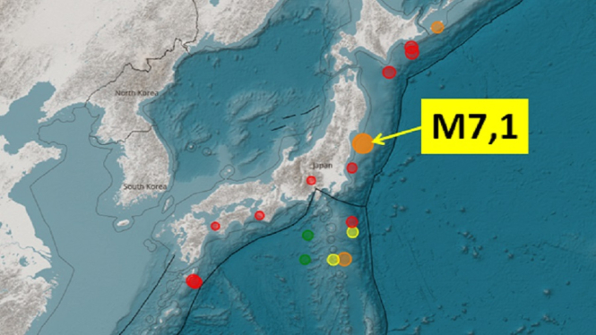 Gempa Magnitudo 7,1 Guncang Jepang, Listrik di Wilayah Fukushima Dipandamkan (Foto Twitter)