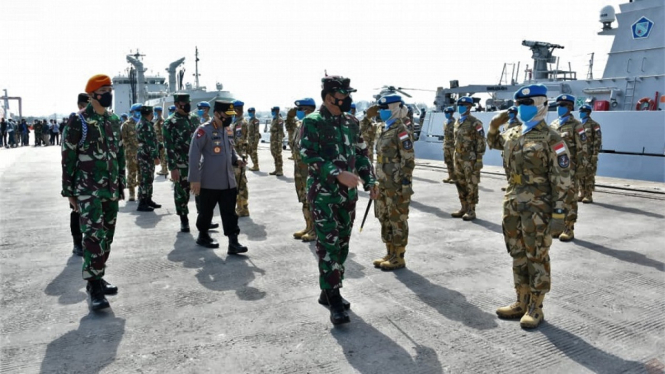 Panglima TNI Berangkatkan Pasukan Maritim TNI Konga XXVIII-M ke Lebanon.