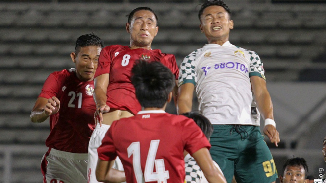 Timnas U-23 vs TIRA Perikabo Rizky Ridho dan Feby Eka Putra