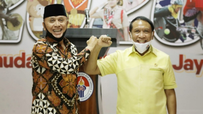 Ketua Umum PSSI Mochamad Iriawan dan Menpora Zainudin Amali