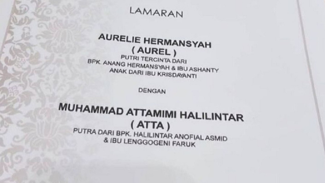 Inilah Posisi Nama Krisdayanti di Undangan Pernikahan Atta-Aurel yang Jadi Sorotan (Foto Instgram @)