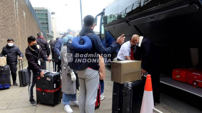 Penampakan Timnas Bulu Tangkis Indonesia saat Bersiap Pulang ke Tanah Air (Foto Instagram)