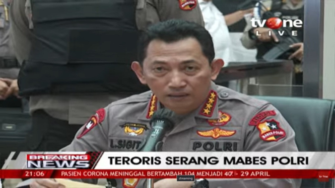 Kapolri: Wanita Penyerang Mabes Polri Simpatisan ISIS dan Mahasiswi Drop Out (Foto Tangkap Layar tvOne)