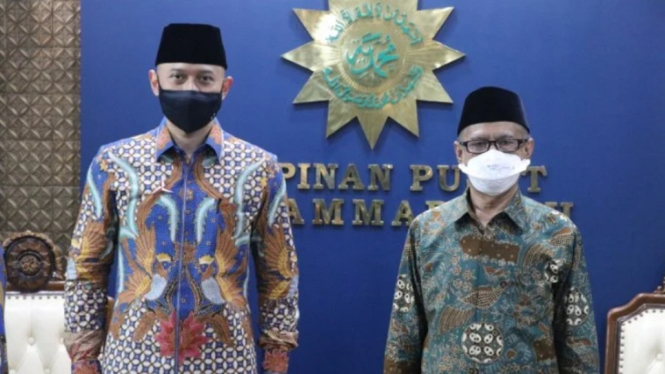 Silaturahmi ke PP Muhammadiyah, AHY Dapat 4 Pesan dari Haedar Nashir