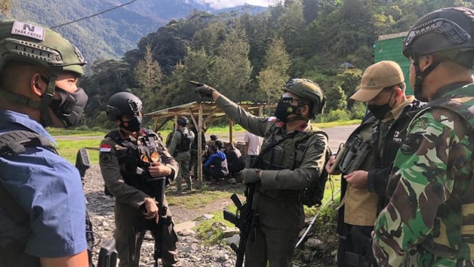 Satgas Nemangkawi TNI-Polri Berhasil Kendalikan Situasi Beoga, Puncak (Foto Humas Polri)