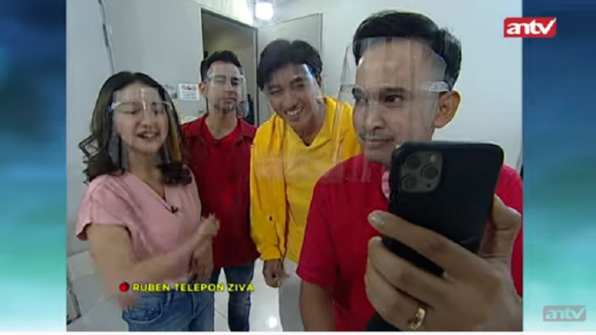 Chika, Raffi Ahmad, Harris Vriza dan Ruben Onsu di Pesbukers New Normal ANTV. (Foto YouTube ANTV Klik)