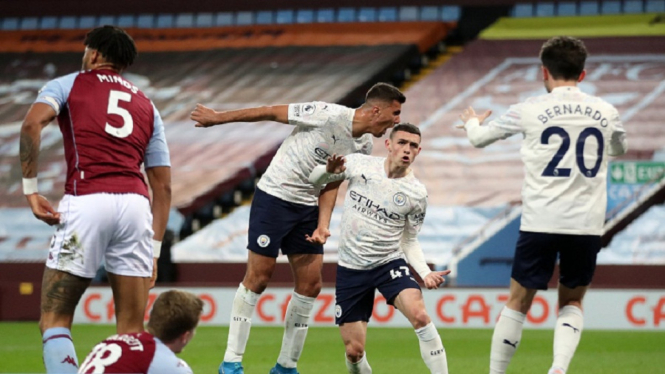 Aston Villa vs Manchester City 1-2 Gol Phil Foden