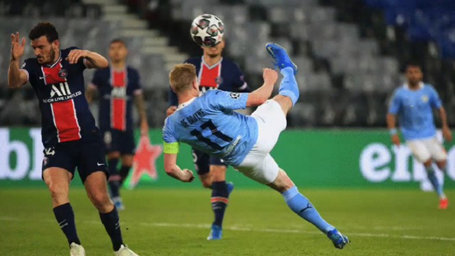 PSG vs Manchester City 1-2 tendnagan salto Kevin de Bruyne