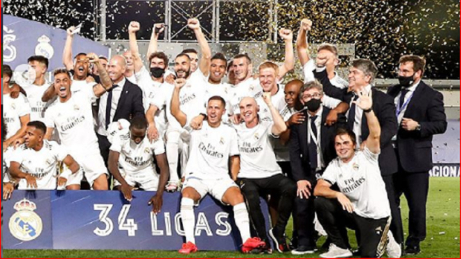 Real Madrid Juara Liga ke 34 kalinya musim 2019-2020 a