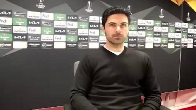 Pelatih Mikel Arteta usai Arsenal vs Villareal 0-0 tersingkir dari Liga Europa