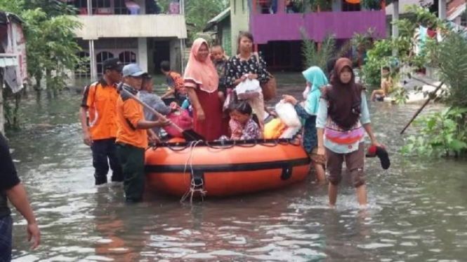 Jadi Korban Banjir, 5.308 Jiwa Warga Satui Dievakuasi Basarnas (Foto Dok. Istimewa)