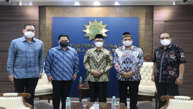 Menteri BUMN Erick Thohir dan Mendag M. Lutfi Silaturahmi ke PP Muhammadiyah