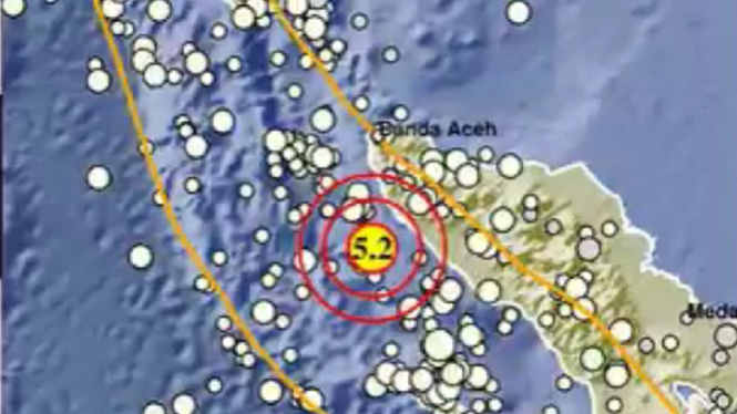 Aceh Jaya Diguncang Gempa Bumi Berkekuatan Magnitudo 5,2 (Foto Twitter)
