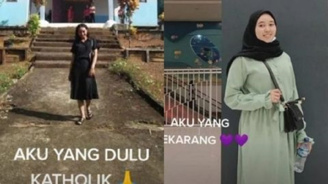 Beredar Video Wanita Cantik Mualaf di TikTok, Ini Komentar Para Netizen (Foto Kolase)