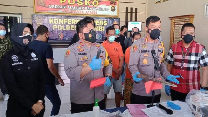 Pasangan Suami Istri Pembunuh Karyawan Koperasi Terancam Hukuman Mati (Foto Humas Polresta Jambi)