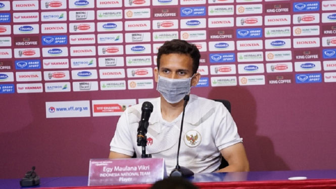 Gelandang tim nasional Indonesia Egy Maulana Vikri vs Vietnam