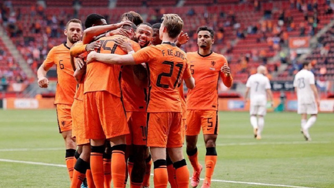 Laga Uji Coba: Belanda Sukses Bungkam Georgia dengan Skor Telak 3-0 (Foto Twitter)