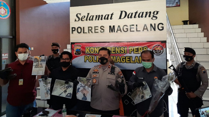 Polisi Ungkap Kasus Pencurian Besi Trees Grate 160 Kg Proyek Rehabilitasi Jalan KSPN Borobudur (Foto Humas Polres Magelang)