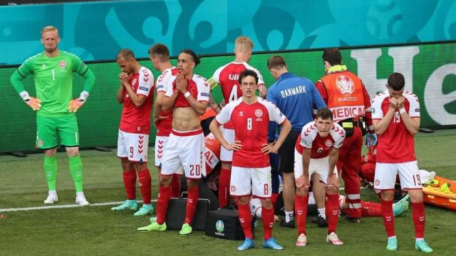 Euro 2020: Laga Denmark Vs Finlandia Dihentikan Pada Menit 42, Ini Sebabnya (Foto Twitter)