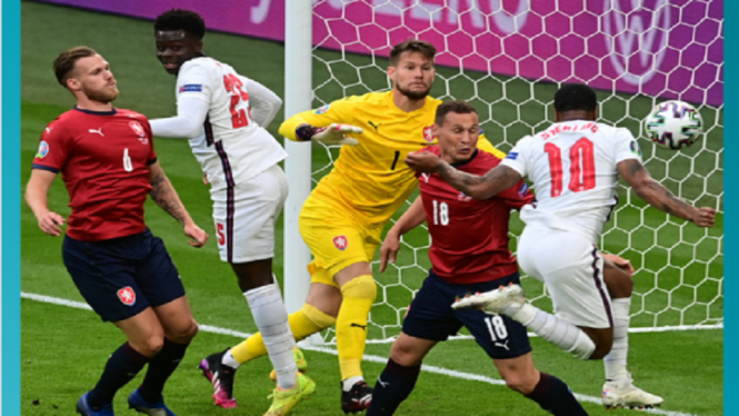 Republik Ceko vs Inggris 0-1 Raheem Sterling cetk gol