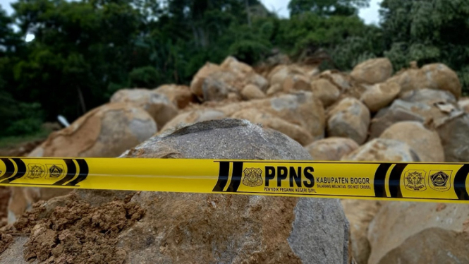 Merusak Lingkungan, Kegiatan Tambang Gunung Batu di Sukamakmur, Bogor, Disegel (Foto Istimewa)