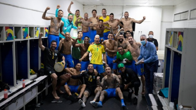 Brasil vs Peru 1-0 Samba di ruang ganti pemain maju ke Final Copa Amerika 2021