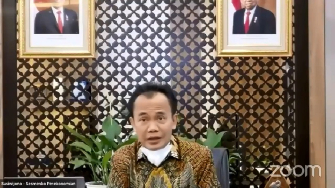 Sekretaris Kemenko Bidang Perekonomian Susiwijono Moegiarso (Foto Tangkap Layar)