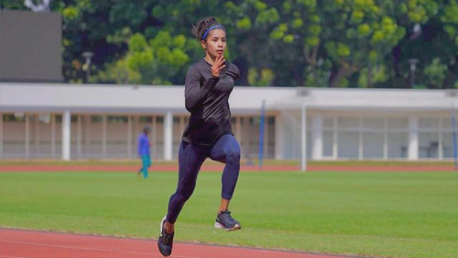 Sprinter putri Indonesia Alvin Tehupeiory tampil di heat 3 Olimpiade Tokyo