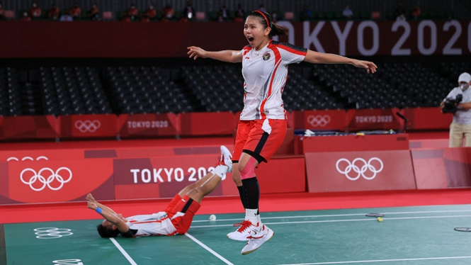 Greysia-Apriyani luapkan kegembiraan tundukkan Chen Qing Chen-Jia Yi Fan di Olimpiade Tokyo