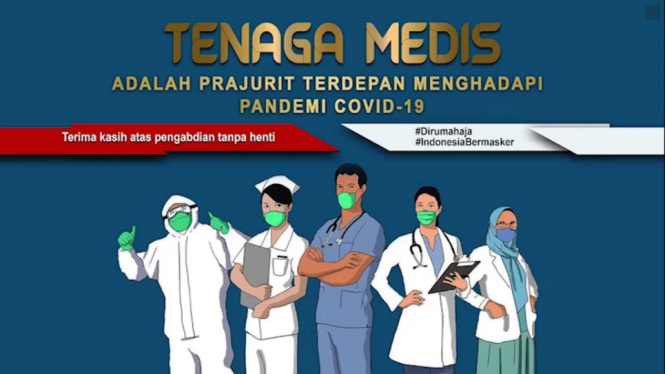 Pemerintah Apresiasi Setinggi-tingginya Pengabdian Tenaga Kesehatan Menangani Covid-19 (Foto Tangkap Layar Video Dispen TNI)