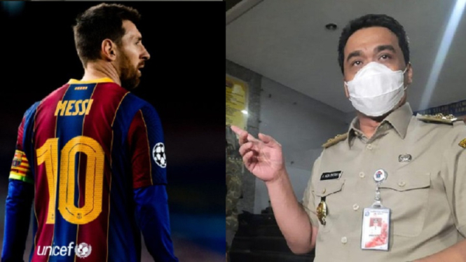 Wagub DKI Jakarta Ahmad Riza Patria Ajak Lionel Messi Gabung Persija (Foto Kolase)