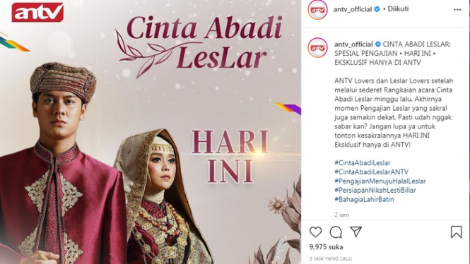 Cinta Abadi LesLar Bahagia Lahir Batin dan Pengajian Menuju Halal di ANTV. (Foto: Instagram @antv_official)