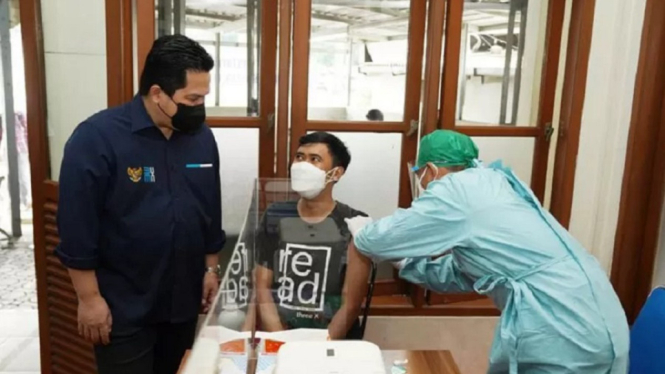 Menteri BUMN Erick Thohir Vaksinasi Terus Digencarkan Demi Capai Herd Immunity (Foto Humas Kementerian BUMN)
