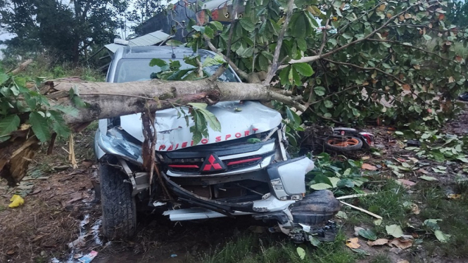 Kecelakaan Maut Pajero Vs Motor, 1 Orang Tewas dan 1 Lainnya Luka Parah (Foto antvklik-Didi)