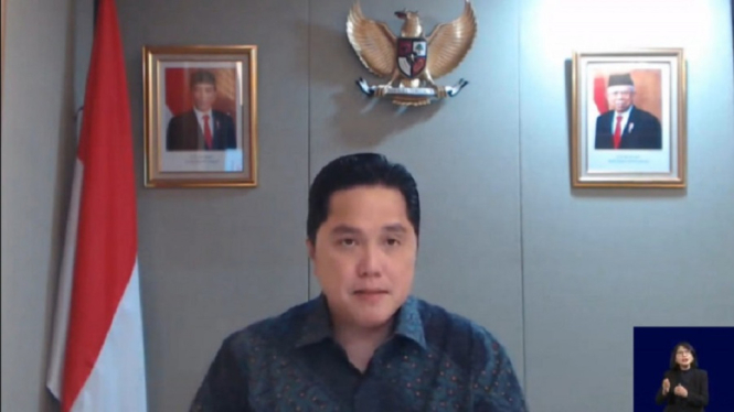Menteri BUMN Erick Thohir Sebut Kerja Sama BUMN dan BUMDes Perlu Dioptimalkan (Foto Dok. Tangkap Layar Webinar)